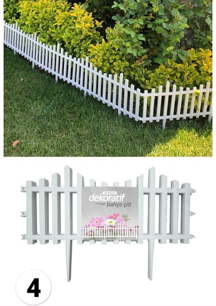 Yeşil Plastik Bahçe Çiti, Peyzaj Koruma Paneli, 4'lü, 2.36 Metre, Dekoratif Çiçek Çiti