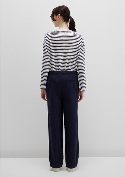 Beli Bağcıklı Lacivert Pantolon 1010945-89101