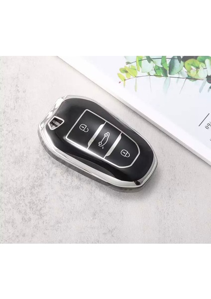 Siyah/gümüş Anahtar Kılıfı, Opel Grandland, Corsa F, Astra H, Sustasız Model