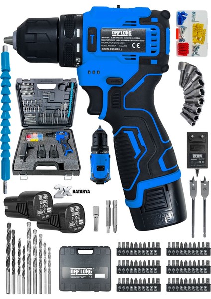84 Parça Güçlendirilmiş Şarjlı Matkap Seti, Kömürsüz Motor, Armut Batarya fiyatları