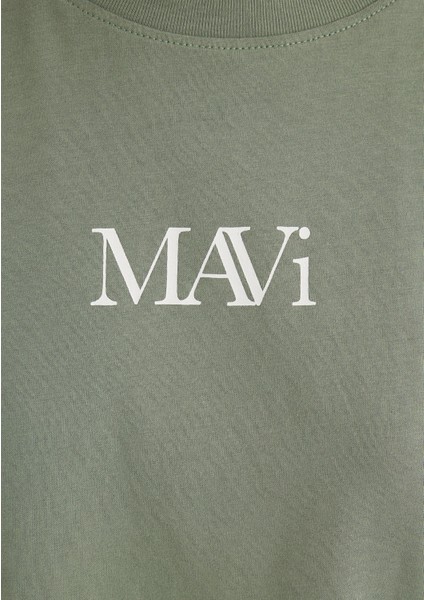 Mavi Logo Baskılı Yeşil Tişört 1611594-81976