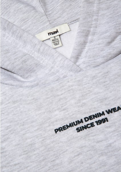 Mavi Logo Baskılı Gri Sweatshirt 1S10149-85438