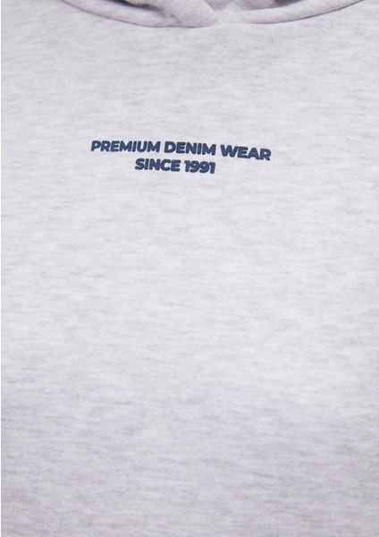 Mavi Logo Baskılı Gri Sweatshirt 1S10149-85438