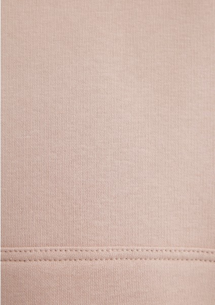 Mavi Logo Baskılı Kapüşonlu Bej Sweatshirt 1600361-70043