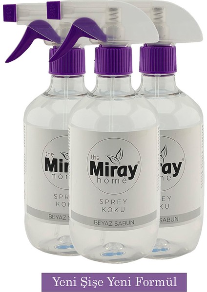 Beyaz Sabun Kokulu Oda Spreyi – Ev, Ofis ve Araba Için Temiz ve Ferah Koku – 500 ml x 3 Adet
