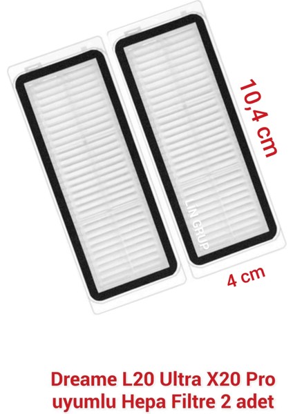 Dreame L20 Ultra RLX41CE- 1 Robot Süpürge Modeli Uyumlu Hepa Filtre 2 Adet