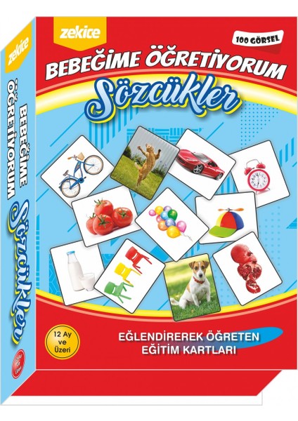 Bebeğime Öğretiyorum-Zeka Kartları 100 Görsel- 100 Sözcük fırsatları