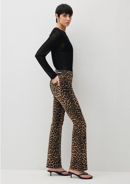 Maria Leopar Baskılı Jean Pantolon 101225-88485