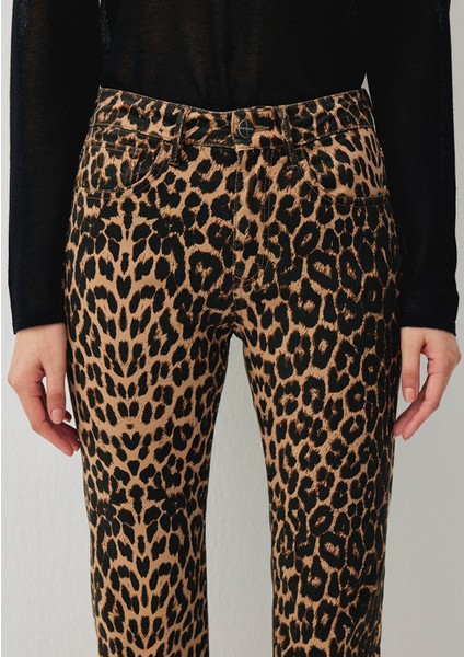 Maria Leopar Baskılı Jean Pantolon 101225-88485