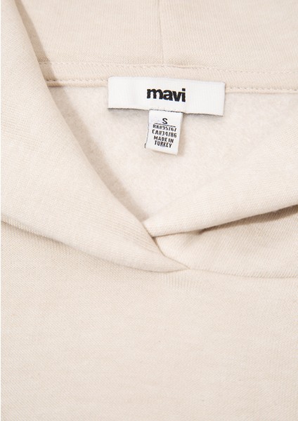 Kapüşonlu Bej Sweatshirt 1S10191-70143