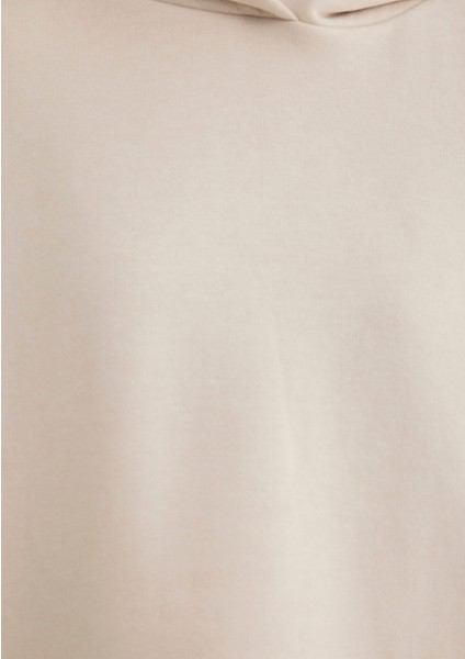 Kapüşonlu Bej Sweatshirt 1S10191-70143