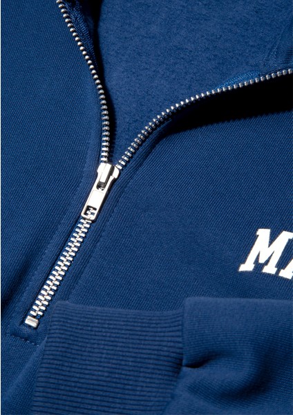 Mavi Logo Baskılı Yarı Fermuarlı Lacivert Sweatshirt 1S10179-82625