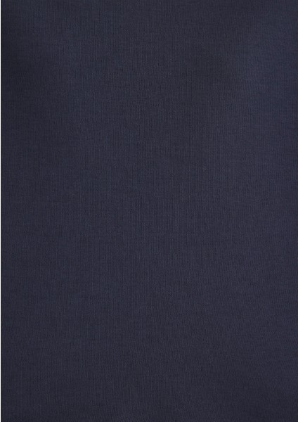 Bisiklet Yaka Lacivert Basic Crop Tişört 1612708-85315