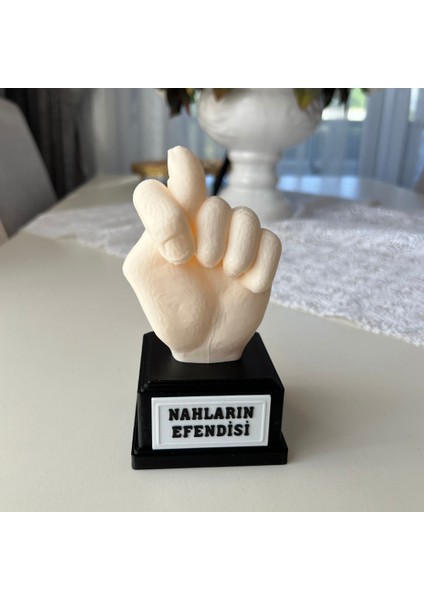 Nahların Efendisi El Heykeli - Dekoratif Mizahi Büst (Toplam 14 Cm) - Masaüstü Ofis Hediyesi