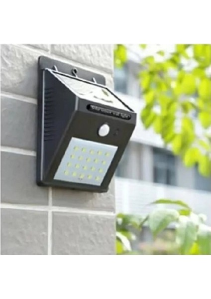 20 Led'li Sensörlü Solar Bahçe ve Balkon Duvar Lambası, Parlak ve Enerji Tasarruflu