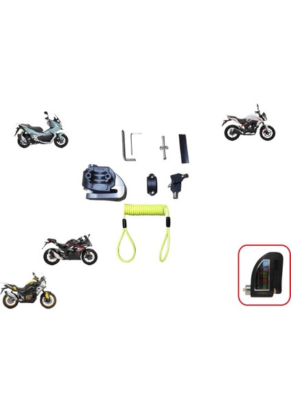 Disk Kilit Alarmlı Braketli - Rks Motor Tüm Modeller Için