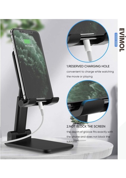 Iki Kademeli Masa Üstü Telefon Tutucu Stant Masaüstü Tablet Tutacak Şarj Stand