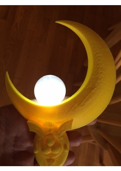 Sailor Moon Crescent Moon Cosplay Için Şifa Değnek (Plastik Aparattır) 3D