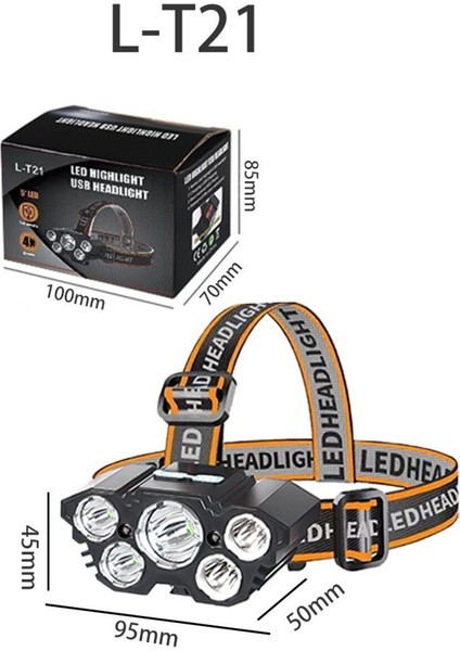 6 LED Güçlü Kafa Feneri, USB Şarjlı, Beyaz, Taşınabilir, Hafif, Dayanıklı fiyatları