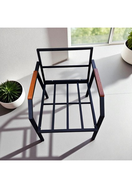 Metal Bahçe Mobilyası Takımı 2+1+1 ve Sehpa – Dış Mekan Oturma Grubu Balkon Teras Kafe Restoran Kullanımı Için – Modern ve Dayanıklı Tasarım