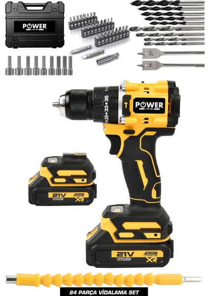 Çift Akülü Darbeli Matkap Seti 82 Parça, Hediye, 10 mm Uçlar, Yüksek Performans