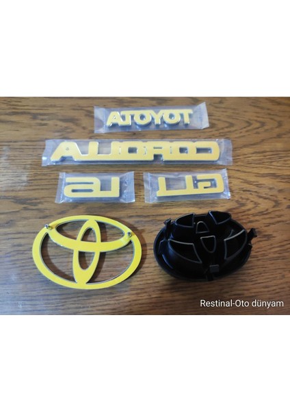 Toyota Corolla AE101 Kasa (1992-1997) Ön ve Arka Arma Logo Amblem Seti Komple Takım indirimleri