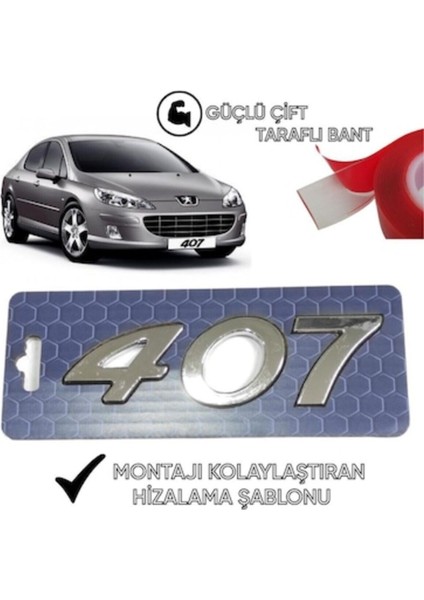 Peugeot 407 Yazısı Krom Bagaj Yazısı Aksesuar Aksesuar Ithal
