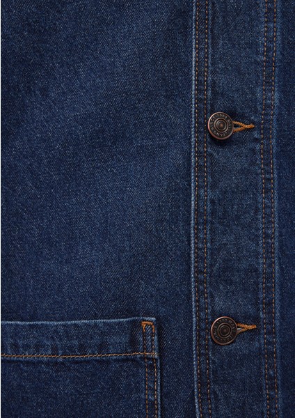 Victor 90lar Koyu Mavi Denim Jean Ceket 0110383-88411