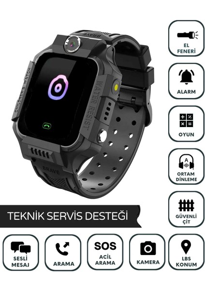 Çocuklar Için Siyah Akıllı Saat, Sım Kartlı, Güvenli ve Eğlenceli Kullanım modelleri