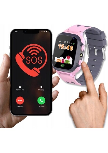 Pembe Akıllı Çocuk Takip Saati Q500S/2024, Güvenli ve Eğlenceli Kullanım
