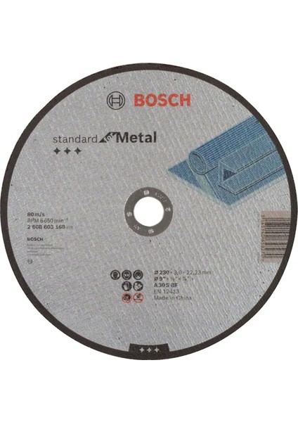 Düz Metal Kesme Diski, 22,23 Mm, 3,0 Mm, Gri, A 30 S Bf, 2608603168