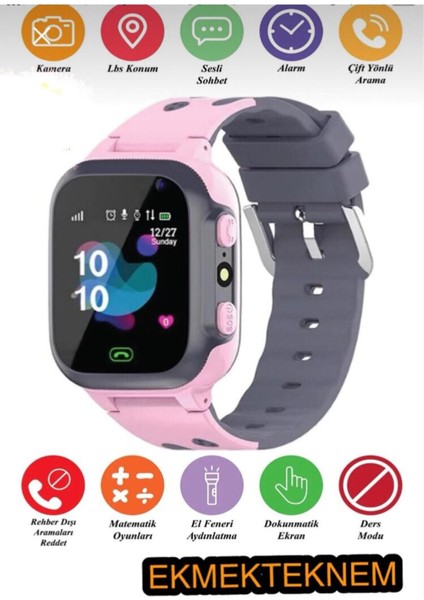 Pembe Akıllı Çocuk Saati, Kamera, Sos, Lbs Takibi, Q12 Sım Kartlı, Güvenle Kullanın fiyatları