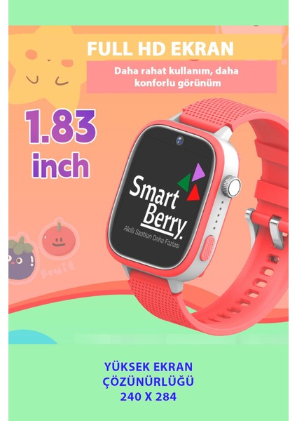 Kırmızı Görüntülü Gps Wi-Fi Çocuk Takip Saati, Net Konum ve Gizli Dinleme Özelliği