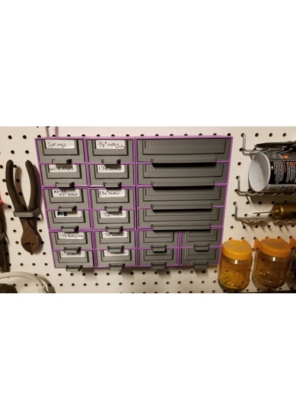 Pegboard 2 Çekmece Parçaları Bin - Büyük (NERDALERT3D'NIN Remix) (Sadece Plastik Aparattır!!!) 3D