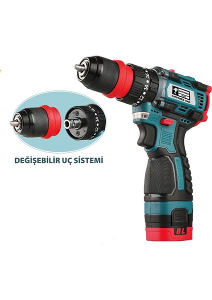 Kömürsüz Akülü Vidalama 16V Li-Ion 2.0 Ah, Hafif ve Güçlü Kullanım Sağlar.