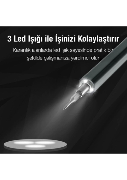 Mini Şarjlı Elektrikli Kalem Tornavida Seti, Füme, 4.8V, 2 Yıl Garanti fiyatları
