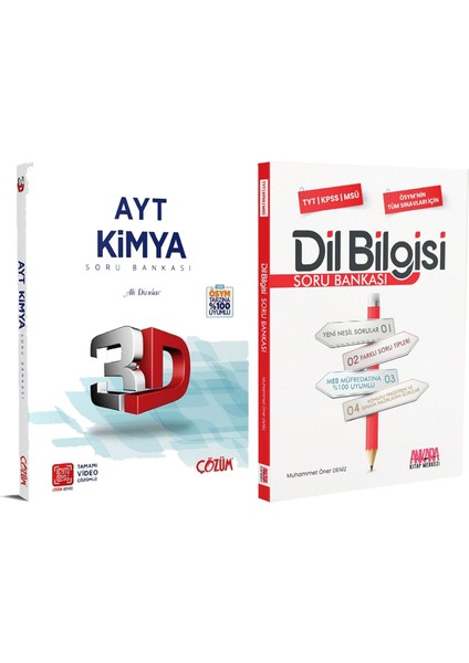 Ayt Kimya ve Akm Dil Bilgisi Soru Bankası Seti 2 Kitap