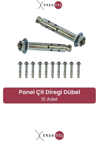 Metalik Panel Çit Direği Dübel 10 Adet, Dayanıklı ve Kullanışlı Ürün Seti