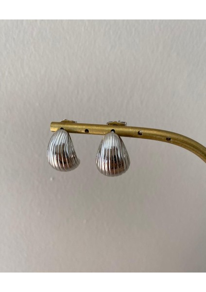 Xuping Orta Boy Damla Çizgili Silver Küpe