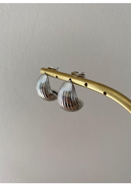 Xuping Orta Boy Damla Çizgili Silver Küpe modelleri