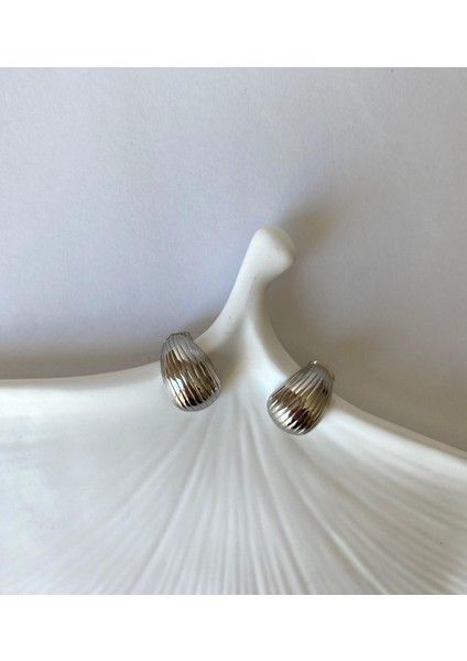 Xuping Orta Boy Damla Çizgili Silver Küpe indirimleri