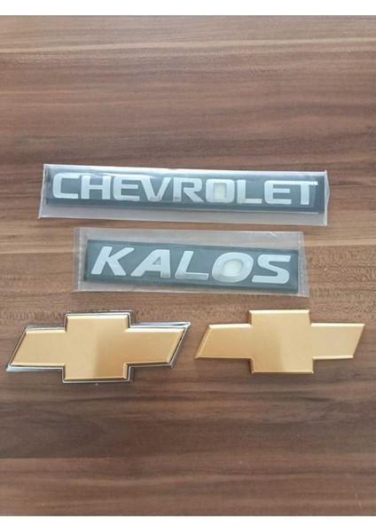 Kalos Hactback Ön+Arka Arma +Kalos+Chevrolet Yazı 2003-2008 Arka Arma Logo Amblem 4 Lü Set