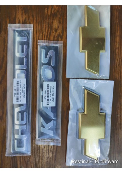 Kalos Hactback Ön+Arka Arma +Kalos+Chevrolet Yazı 2003-2008 Arka Arma Logo Amblem 4 Lü Set fiyatları