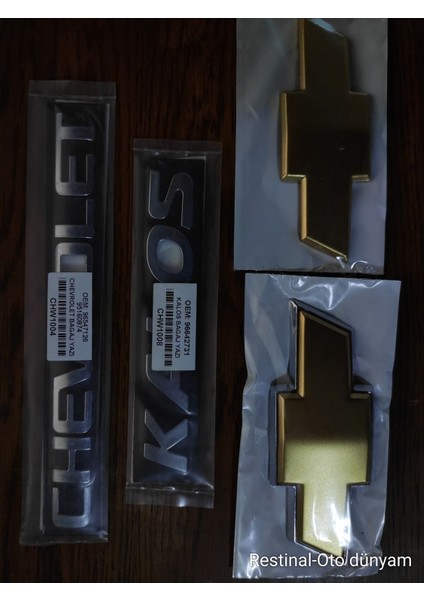 Kalos Hactback Ön+Arka Arma +Kalos+Chevrolet Yazı 2003-2008 Arka Arma Logo Amblem 4 Lü Set indirimleri