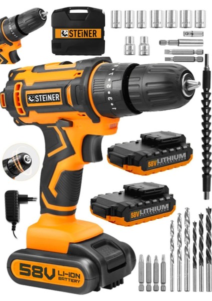 Yüksek Performanslı 58V Çift Akülü Darbeli Vidalama Matkap fiyatları
