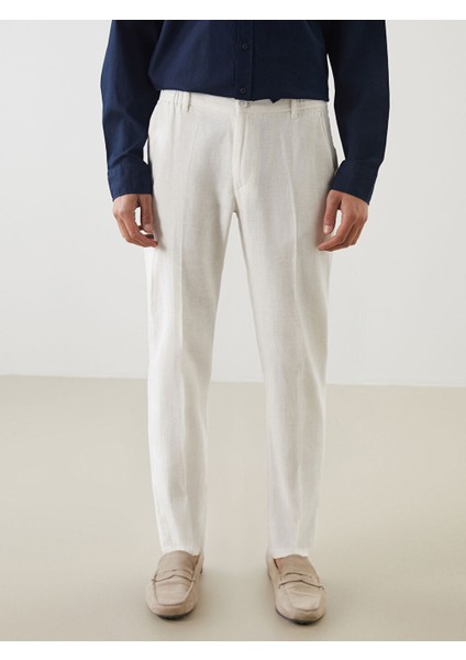 Yeni Sezon Slim Fit Keten Karisimli Erkek Pantolon - S5EE50Z8 fiyatları