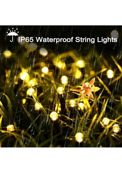 Güneş Enerjili 100 Ledli 12M Bahçe Aydınlatma, 8 Mod, Dış Mekan Işıklandırma fırsatları