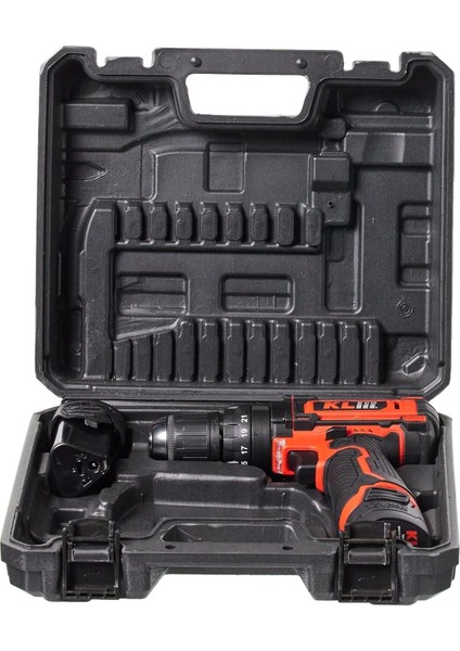 12V 2.0AH Li-Ion Şarjlı Darbeli Vidalama ve Matkap Çift Akülü Çantalı