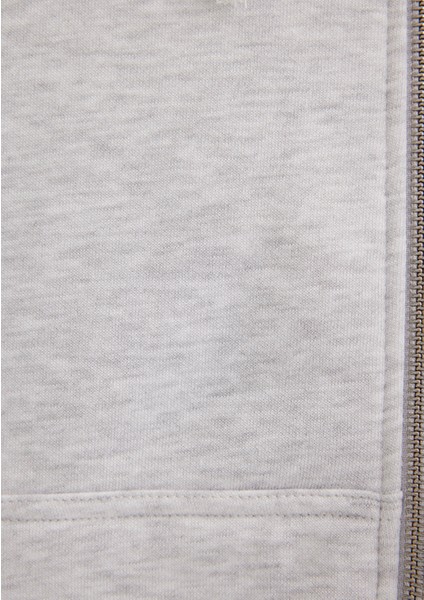 Mavi Logo Baskılı Fermuarlı Gri Sweatshirt 1S10246-88468