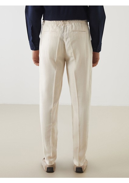 Yeni Sezon Slim Fit Keten Karisimli Erkek Pantolon - S5EE50Z8